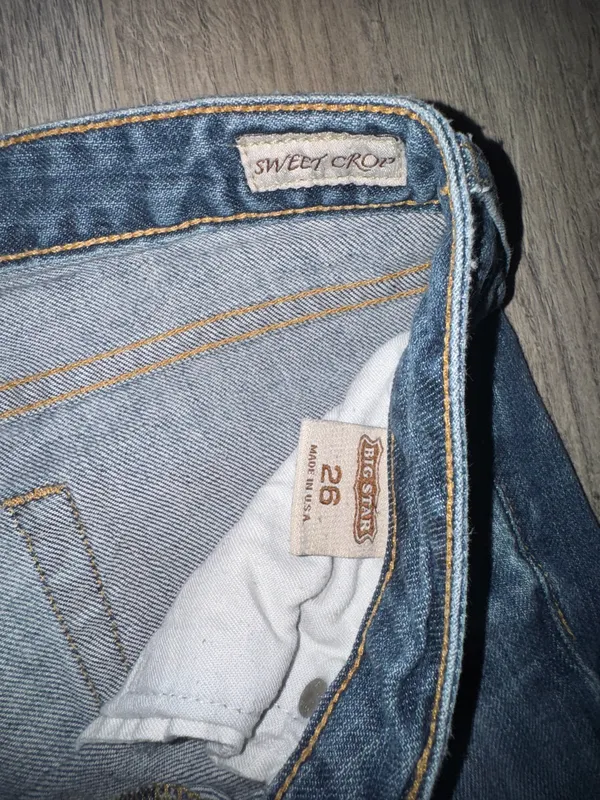 Big star Vintage Early 2000’s Sweet Crop Ultra Low-rise Straight blue jeans! - Image 6