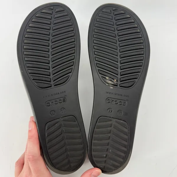 Crocs Brooklyn Slide Low Wedge Sandal Black Women 11 Platform Y2K Slip On Chunky - Image 8