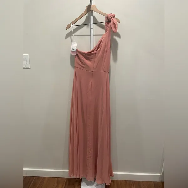 After Six Draped One-Shoulder Maxi Dress With Scarf Bow‎ Size 2 - Image 10