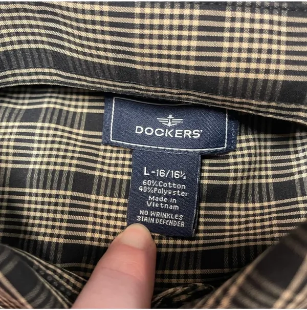 Dockers Men’s Button Up Shirt Size L 16/16 1/2 - Image 2