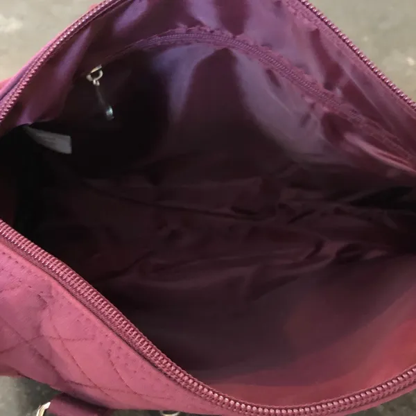 Quilted Burgundy Women’s Carryall Shoulder Bag - Image 11