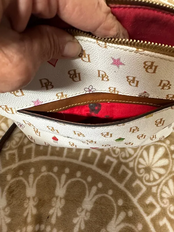 Dooney & Bourke Greta White Signature Print Crossbody with Multicolor Motifs - Image 14