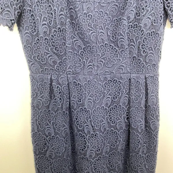 Club Monaco Navy Blue Lace‎ Embroidered Short Sleeve Mini Dress Womens Size 2 - Image 5