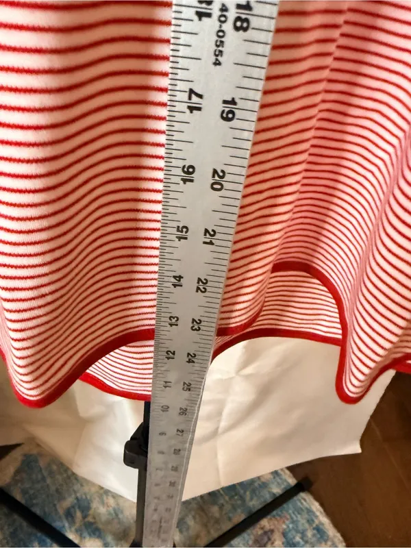 Lake Womens Red Striped Sleep Top 3/4 Sleeve Lounge Pima Cotton Classic Prep - Image 13
