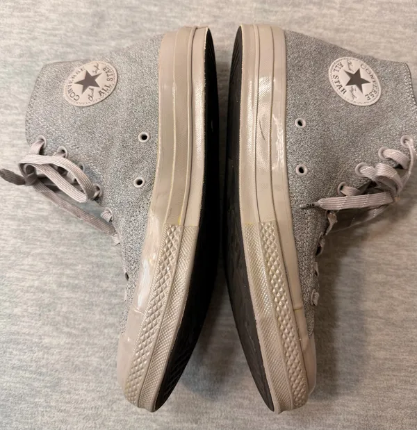 Converse Chuck Taylor All Star High Top Silver Glitter Women’s 12 NYC - Image 2