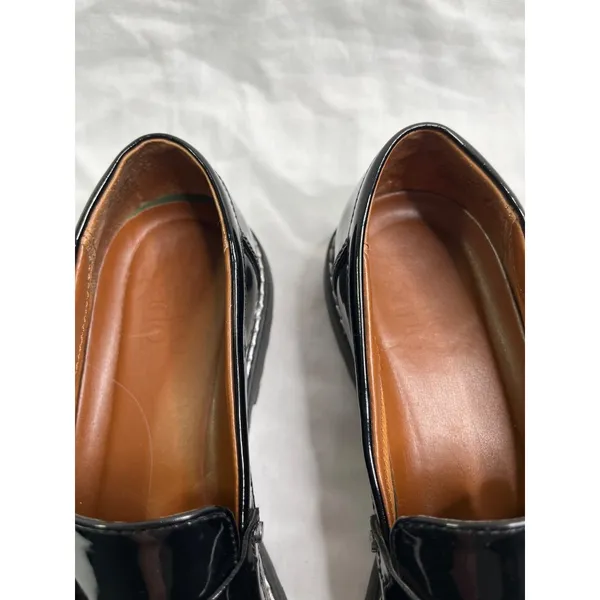 Franco Sarto Cassandra Black faux Leather Lug Sole Loafers 8 M - Image 7