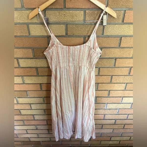 NWT ROXY Women's Glowing Wave Sleeveless Yarn Dye Dress Orange & White Size XS - Image 5