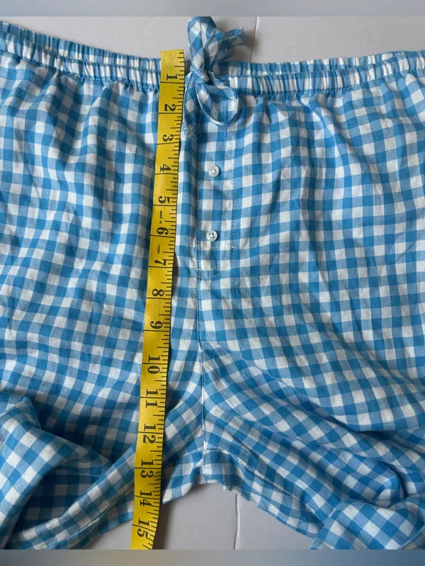 Colsie White and Blue Gingham Flannel Pajama Size L Size L - Image 7