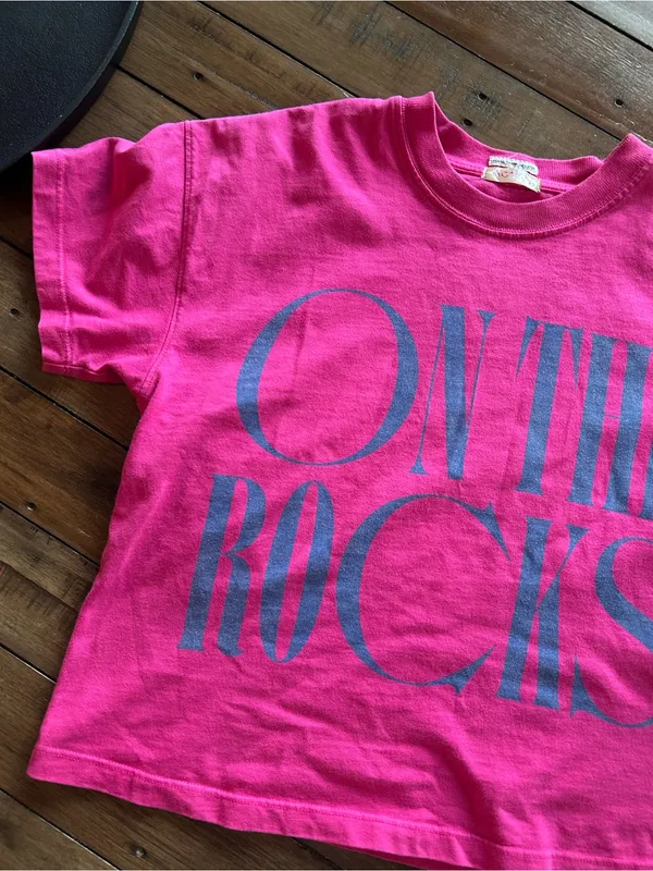 MOTHER Denim On the Rocks Grab Back Crop Tee Pink XS - Image 6