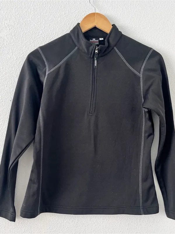 Autobahn Black Half Zip Athletic Activewear Sporty Fleece Pullover - Image 2