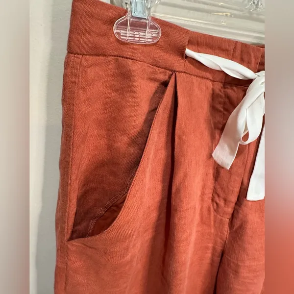 Aritzia Wilfred allant linen blend cropped pants Sz‎ Small - Image 4