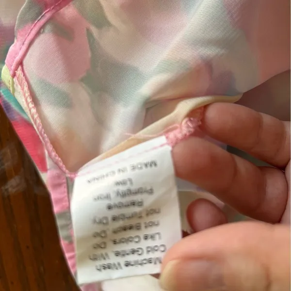 Princess Polly Sheer Floral Tie Front Crop Top Size 6 Pink - Image 3