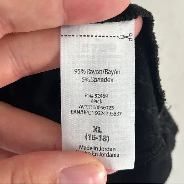 🦋 Avia Black Relaxed High Low Short Sleeve Tee Athletic Athleisure XL Workout - Image 3