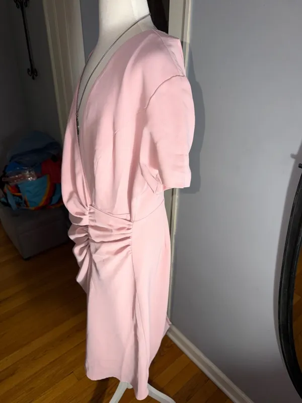 NWT Ruched Wrap Midi Dress in Blush Pink - Image 6