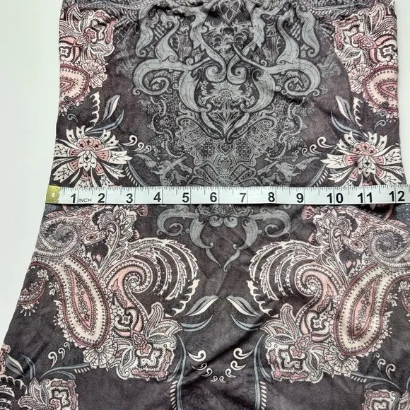 Windsor Strapless Midi Dress Small Boho Paisley Print Suede Effect Y2K 90s USA - Image 12