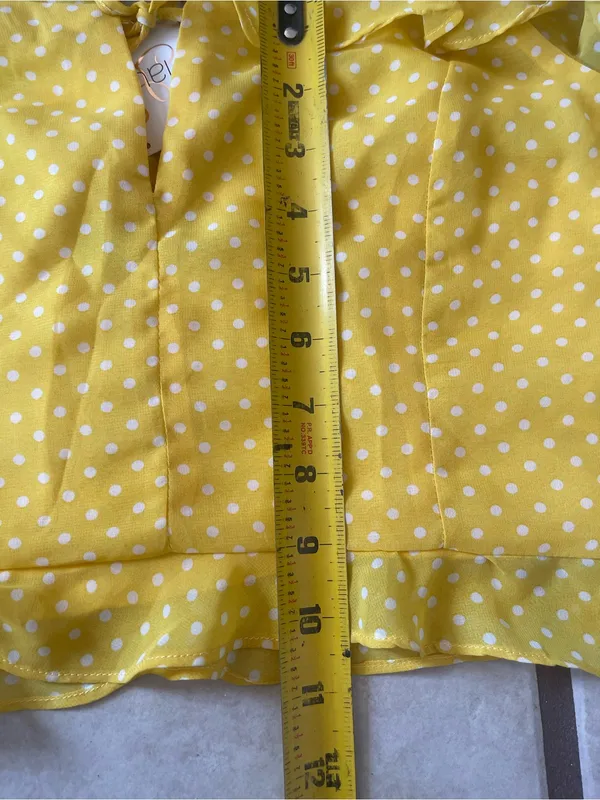 Yellow Polka Dot Ruffle Tie - Image 7
