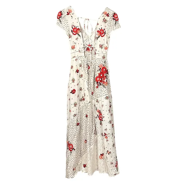 River Island Maxi Dress Womens 6 Cotton‎ Embroidered Lace Autumn Wedding Guest - Image 6