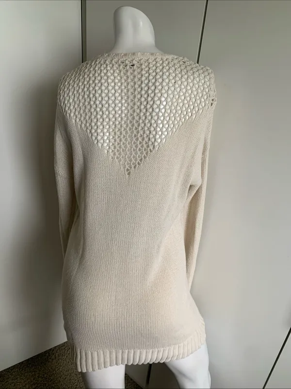 Roxy size small Ivory long sleeve knit pullover tunic sweater - Image 5