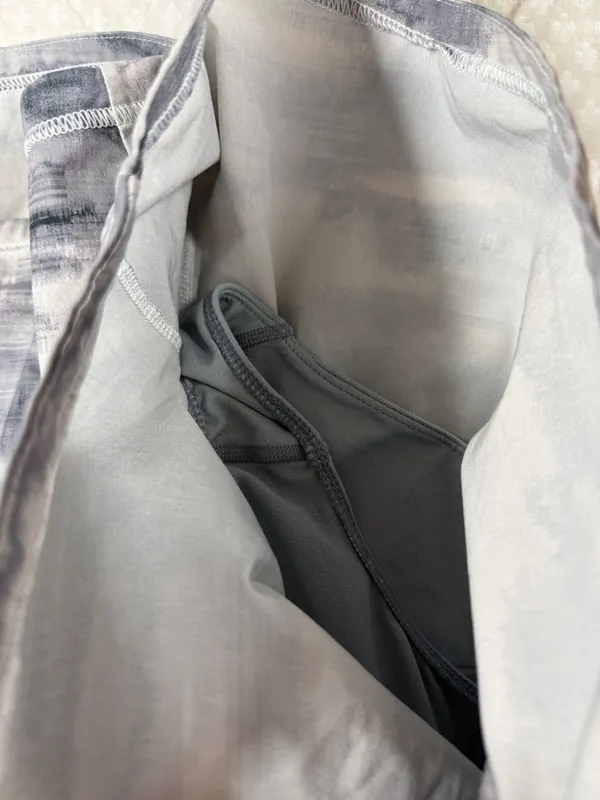 Athleta Gray Tie Dye Lined Racer Run Shorts‎ - Image 3