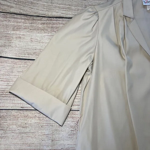 VTG 70s The Traveler Duster Beige Button‎ Front Dress Womens Large Deadsock NEW - Image 4