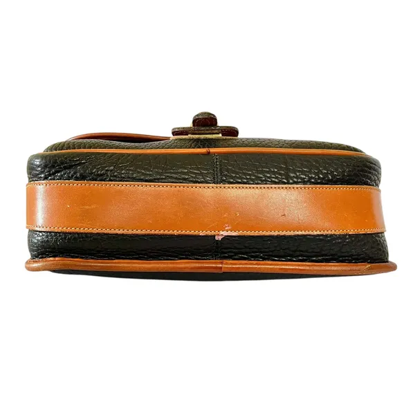 Vintage Dooney & Bourke Black AWL British Tan Leather Equestrian Shoulder Bag - Image 7