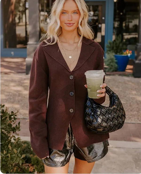 Brown blazer sweater - Image 2