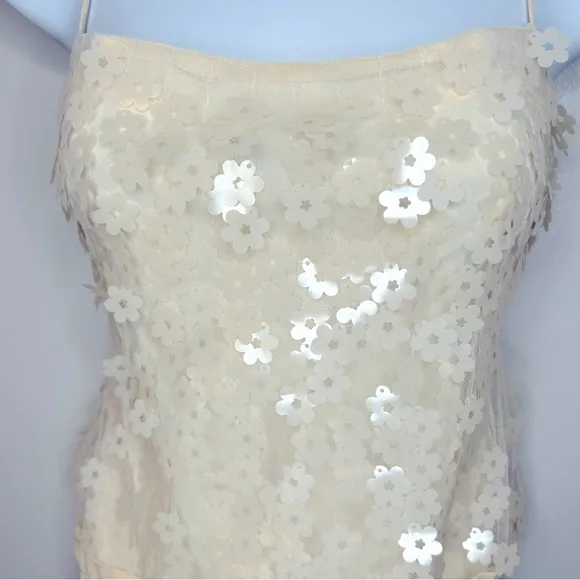 Zara‎ Cream Floral Sequined Bodysuit Size M NWT - Image 9