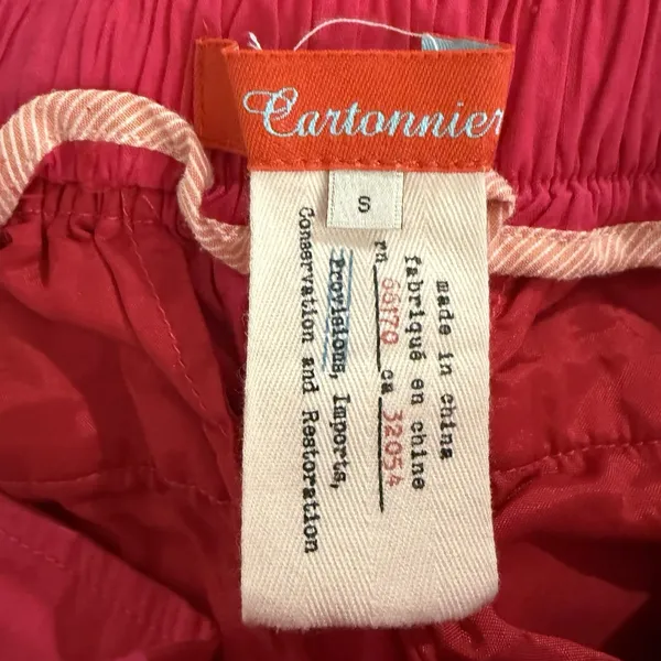 Anthropologie Cartonnier Linen Crop Wide Leg Pants Small Pink Mid Rise Pull On - Image 6