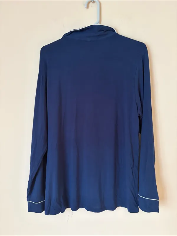Eberjey Gisele navy blue piped pajamas - Image 3