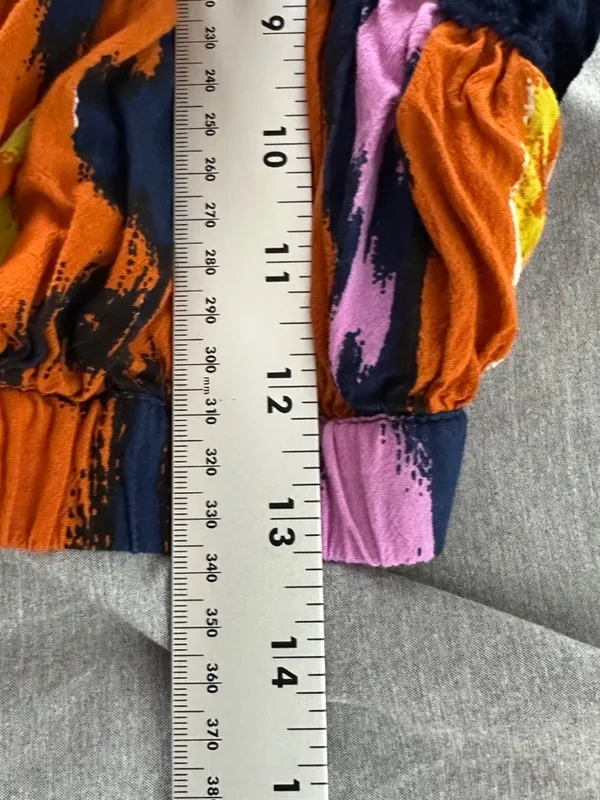 Anthropologie Womens Medium Multi-Textured Bralette Crop Top Boho Abstract Print - Image 5