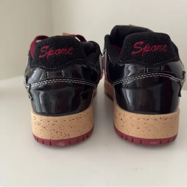 Red Wine Star Unisex Burgundy Red Fashion Skate Sneakers Men 5.5. Women 7 - Image 8