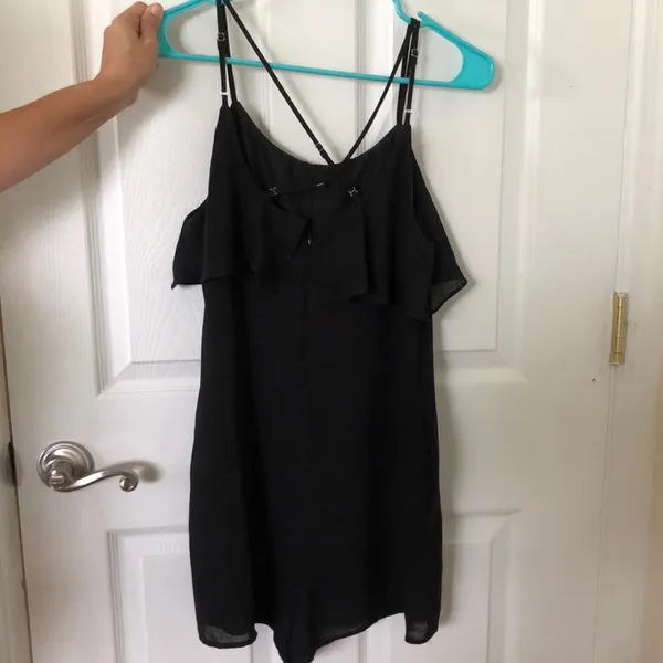 Blush Black Romper with cute back - Image 2