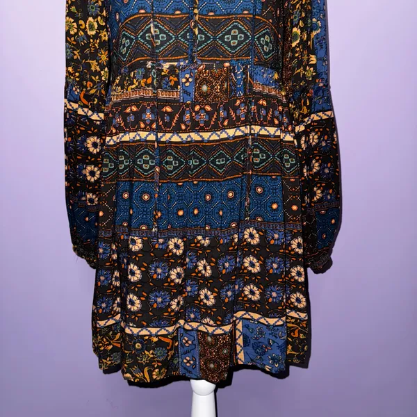 Altar’d State Bohemian Long Sleeve Floral Print Mini Dress - Image 3