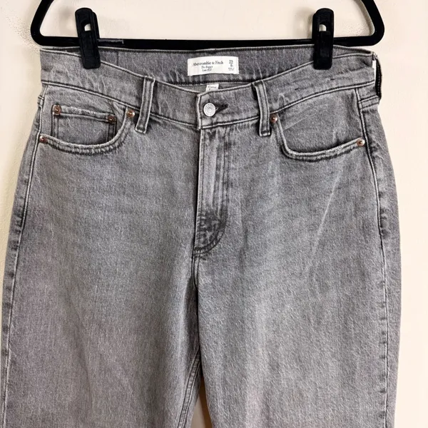 Abercrombie‎ & Fitch The Baggy Low Rise Curve Love Grey Jeans 29/8 Regular - Image 4