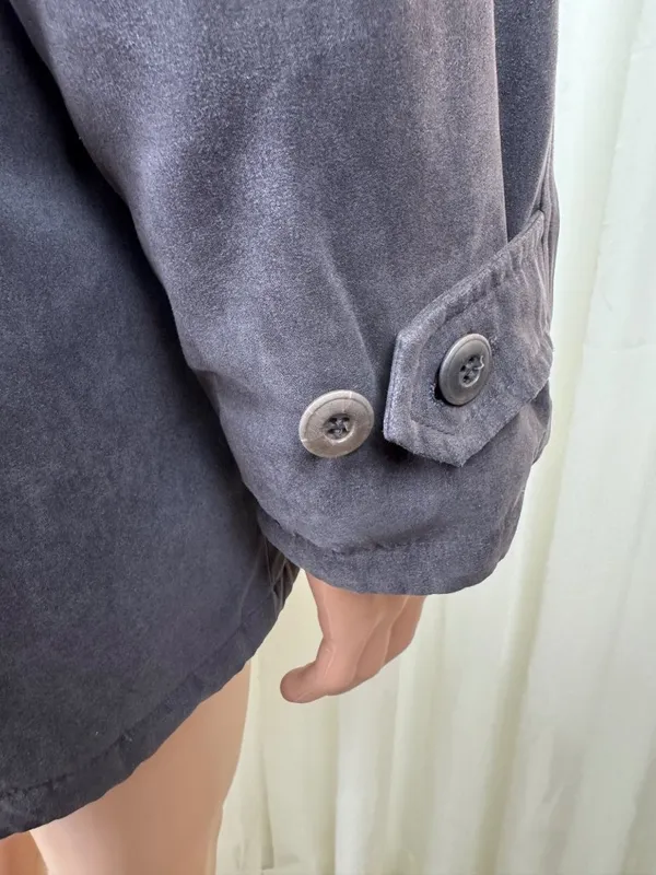 Women's London Fog Down Feather Fill Hooded Coat Jacket Sz MD Reg Charcoal Gray - Image 10