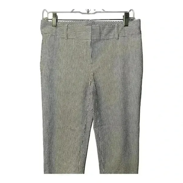 Ann Taylor Gray/White Striped Casual Ankle Pants,‎ Size 4 - Image 2