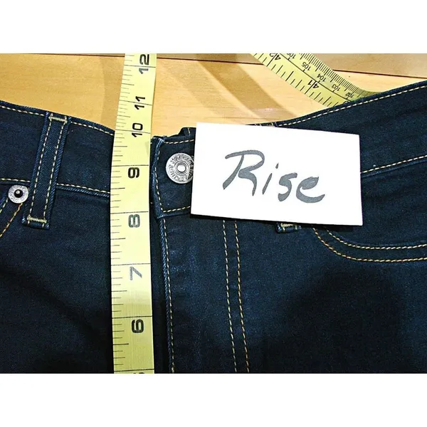 Just USA Womens Blue Dark Wash Pockets Stretch Denim Flared Jeans Size 7 PS213 - Image 5