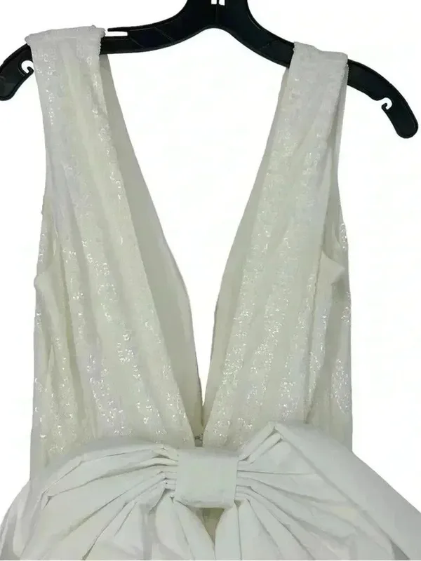 Rebecca Vallance Davina Bow Wedding Gown Ivory Mermaid Sequin Dress Sz 6 NWT - Image 11