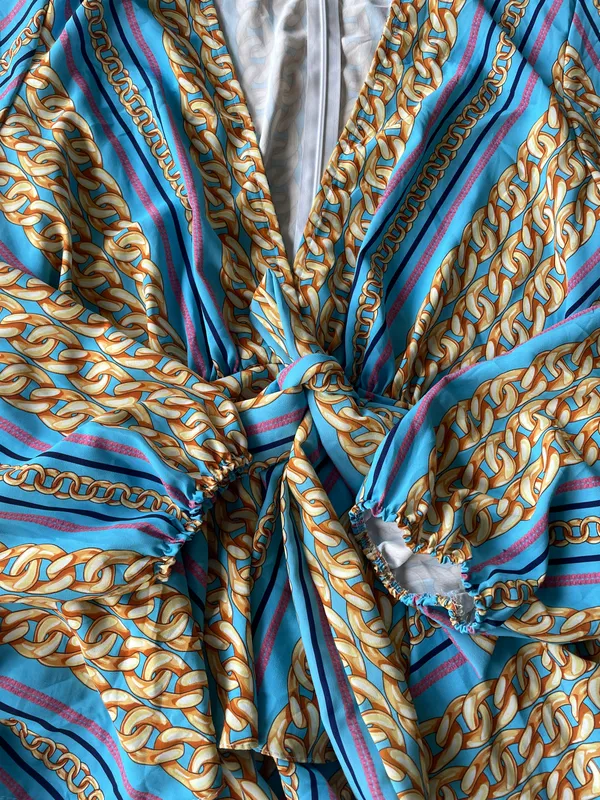 Zack Curve Chain Print Ruffle Mini Dress Plus Size 16 - Image 8