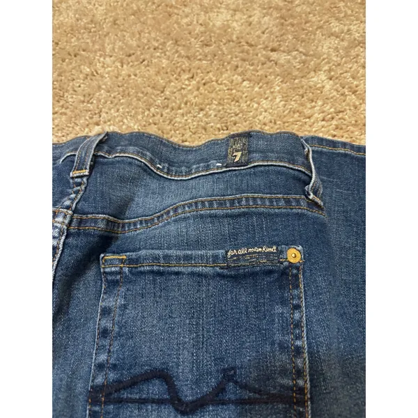 7 For All Mankind The Skinny Dark Wash Jeans Size 28 Squiggle Pocket Made in USA - Image 5