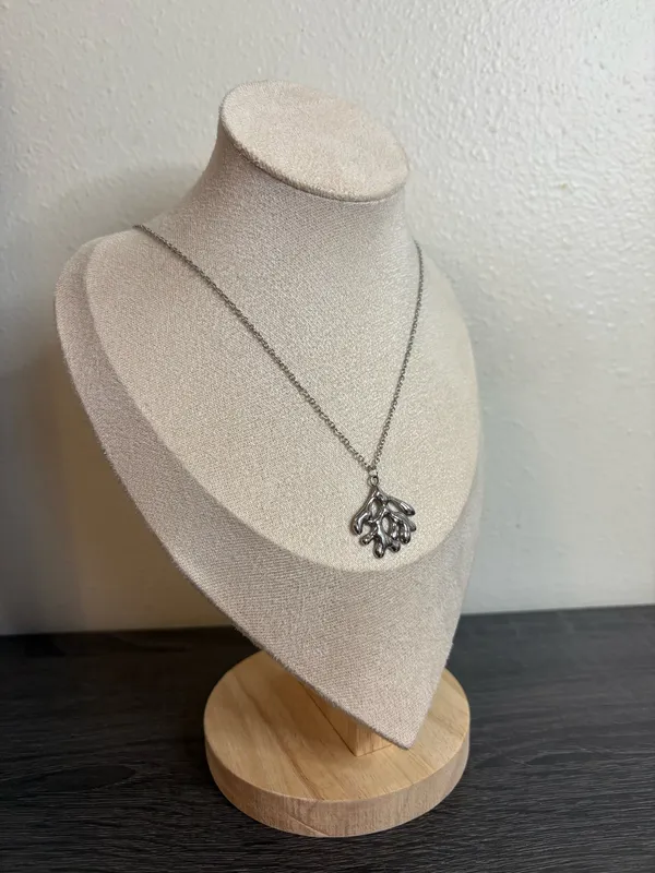 Handmade Silver Coral Necklace | Waterproof & Tarnish Resistant - Image 3