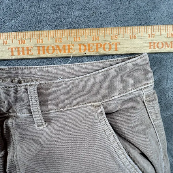 American Eagle Mid Rise Baggy Wide Leg Cargo Pants Utility Tan Womens 12 Skater - Image 6