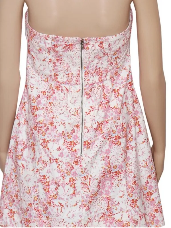 NWT Free People Tomas Mini Dress Floral Printed Strapless Smocked L $128 - Image 6