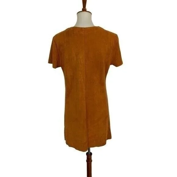 DO+BE‎ Orange Short Sleeve Dress Large Ruffle Sleeve Summer Chic - Image 4