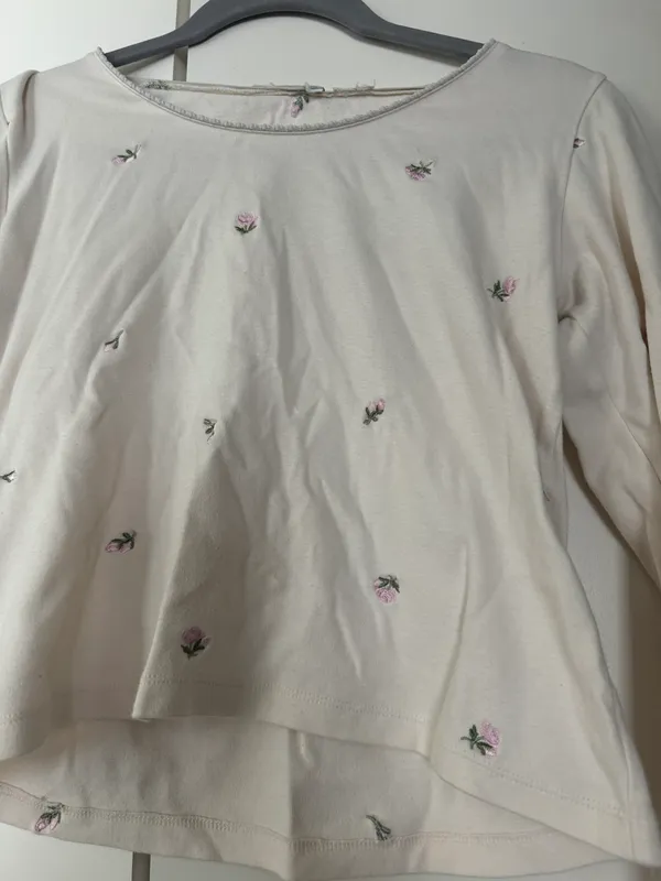 Long Sleeve Shirt With Mini Flowers Pink Size M - Image 4