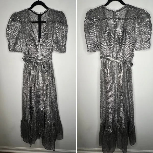 Hunter Bell Metallic Midi Dress Size 6 - Image 2