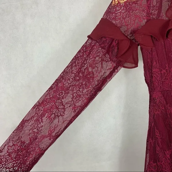 For Love and Lemons Daphne Bordeaux dress - Image 4