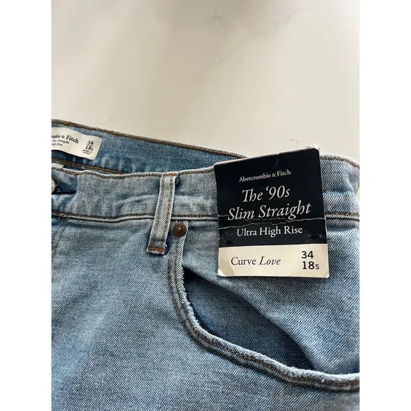 Abercrombie & Fitch 90s Straight Jeans Women's 34 18S Ultra High Rise NWT - Image 6