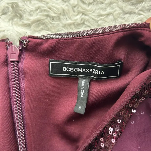 BCBGMaxAzria Purple Sequin Ruffle Mini Dress Size Small - Image 11