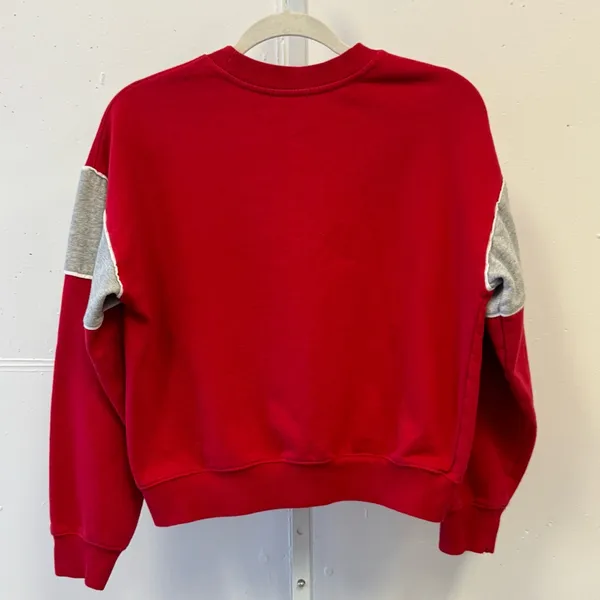 Forever 21 Coca-Cola Oversized Graphic Crewneck Sweatshirt Red Gray Small - Image 2